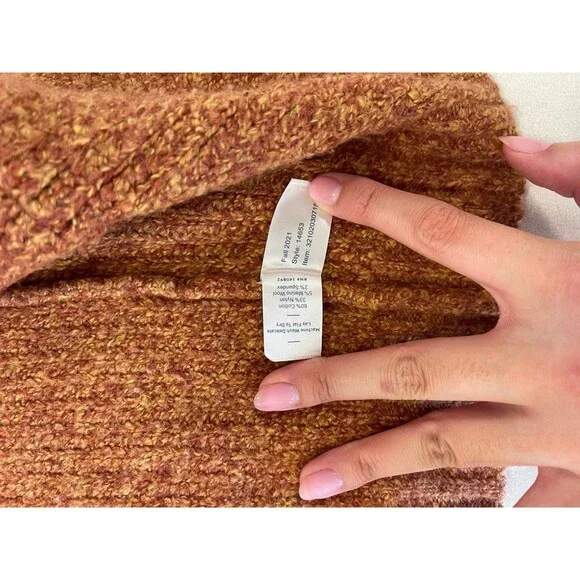 Marine Layer Open Front Cardigan Rust Pockets Small - Picture 4 of 4